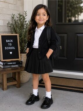 BNWOT Zara Black Glossy patent Lace-Up Derby Kids Dress up Shoes size 25 (US9)